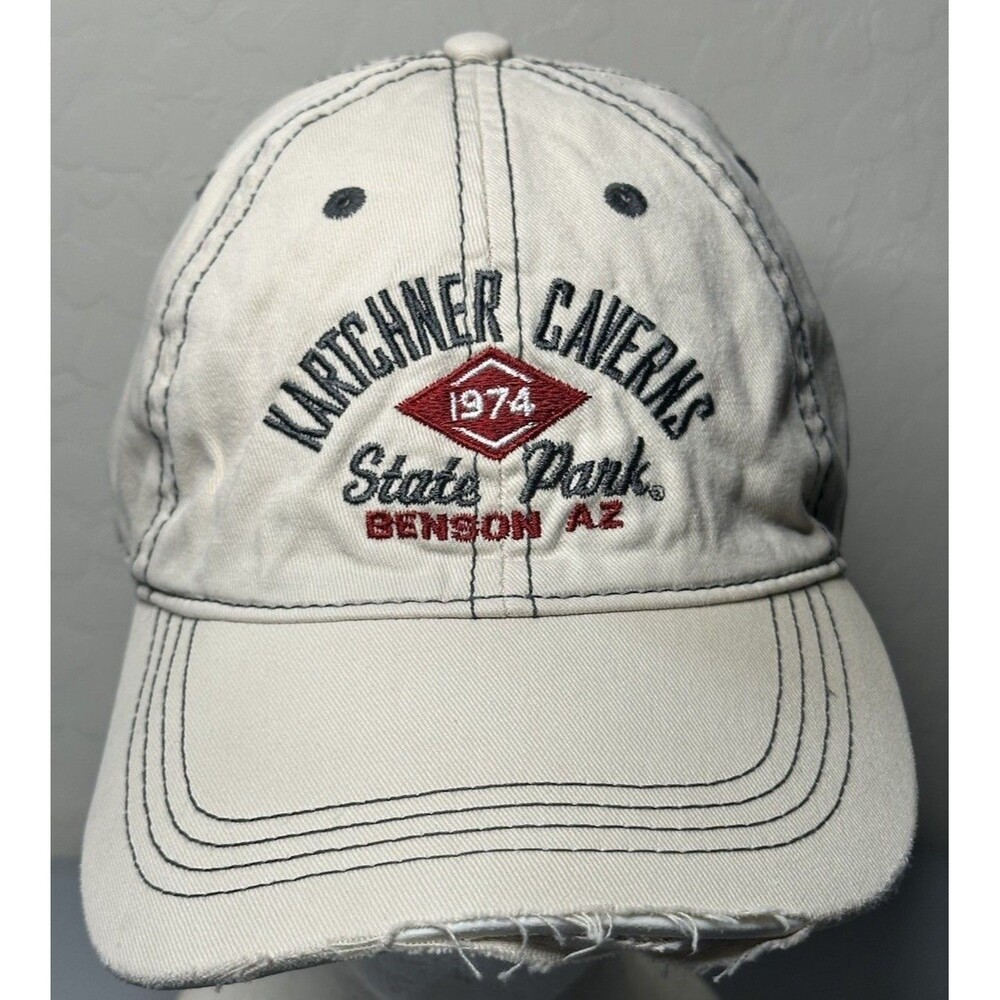 Prairie Mountain KARTCHNER CAVERNS STATE PARK Embroidered Distressed Hat Cap Adj